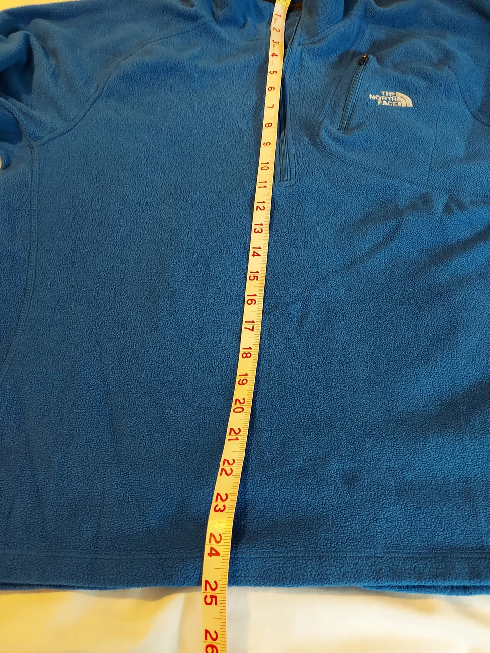 The North Face Blue 1/4 Zip Fleece Pullover Jacket with Chest Pocket - Men's L